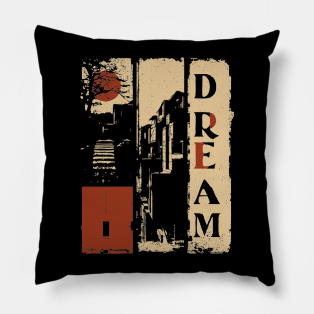 🖼️ DREAM – Surreal Vertical Typography Poster Pillow by TuncGK