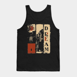 🖼️ DREAM – Surreal Vertical Typography Poster Tank Top
