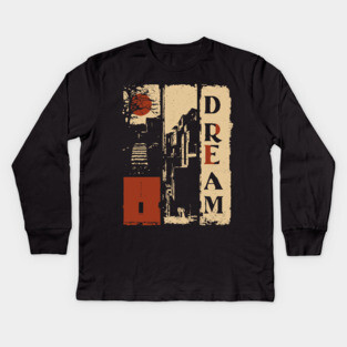 🖼️ DREAM – Surreal Vertical Typography Poster Kids Long Sleeve T-Shirt