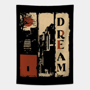 🖼️ DREAM – Surreal Vertical Typography Poster Tapestry