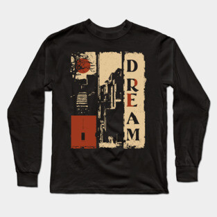 🖼️ DREAM – Surreal Vertical Typography Poster Long Sleeve T-Shirt