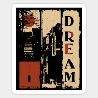 🖼️ DREAM – Surreal Vertical Typography Poster Sticker