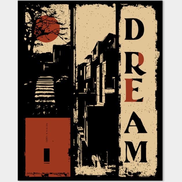 🖼️ DREAM – Surreal Vertical Typography Poster Wall Art by TuncGK