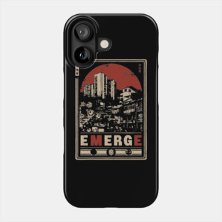 EMERGE – Red Sun Urban Skyline Philosophy Poster Phone Case