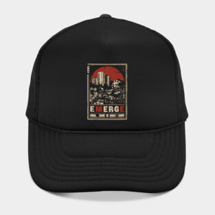 EMERGE – Red Sun Urban Skyline Philosophy Poster Hat