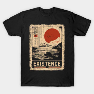 EXISTENCE – Minimalist Surreal Landscape Poster T-Shirt