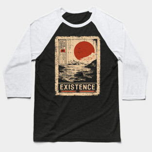 EXISTENCE – Minimalist Surreal Landscape Poster Baseball T-Shirt