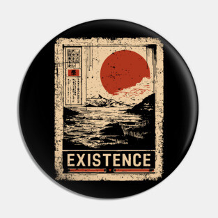 EXISTENCE – Minimalist Surreal Landscape Poster Pin