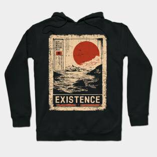 EXISTENCE – Minimalist Surreal Landscape Poster Hoodie