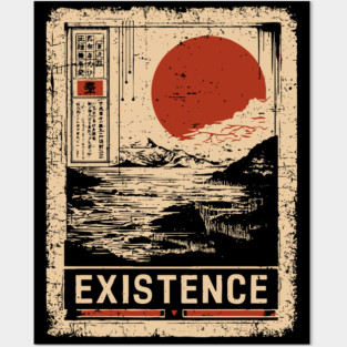 EXISTENCE – Minimalist Surreal Landscape Poster Posters and Art