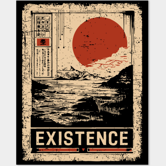 EXISTENCE – Minimalist Surreal Landscape Poster Wall Art by TuncGK