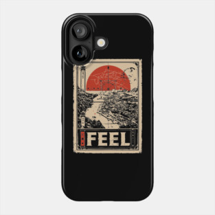 FEEL – Abstract Sun & Ocean Emotion Poster Phone Case