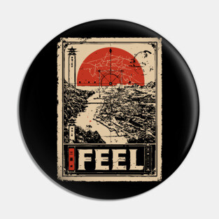 FEEL – Abstract Sun & Ocean Emotion Poster Pin