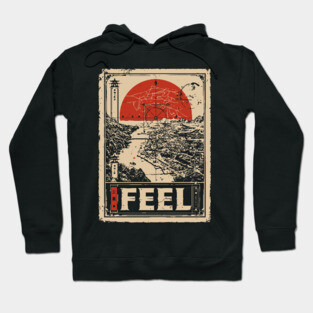 FEEL – Abstract Sun & Ocean Emotion Poster Hoodie