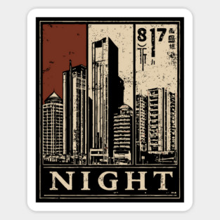 Moody Cityscape Solitude Poster Sticker