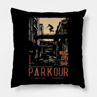 PARKOUR – Futuristic Movement in Motion Poster Pillow