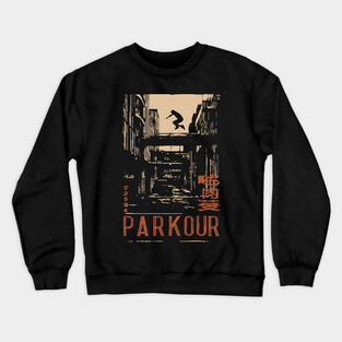 PARKOUR – Futuristic Movement in Motion Poster Crewneck Sweatshirt