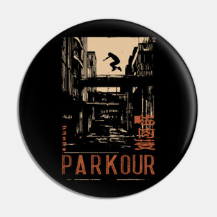PARKOUR – Futuristic Movement in Motion Poster Pin