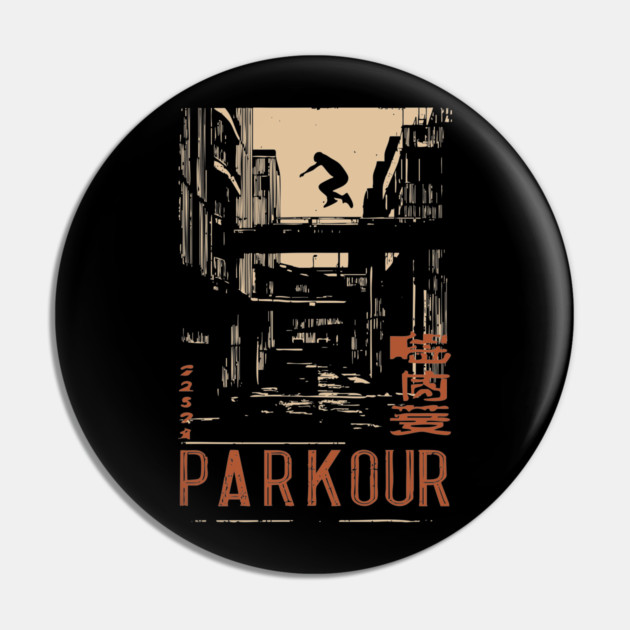 PARKOUR – Futuristic Movement in Motion Poster Pin by TuncGK