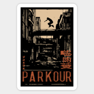 PARKOUR – Futuristic Movement in Motion Poster Sticker