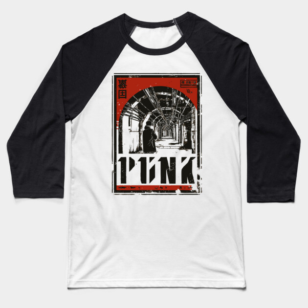 PUNK – Neon Edge Urban Attitude Poster Baseball T-Shirt by TuncGK