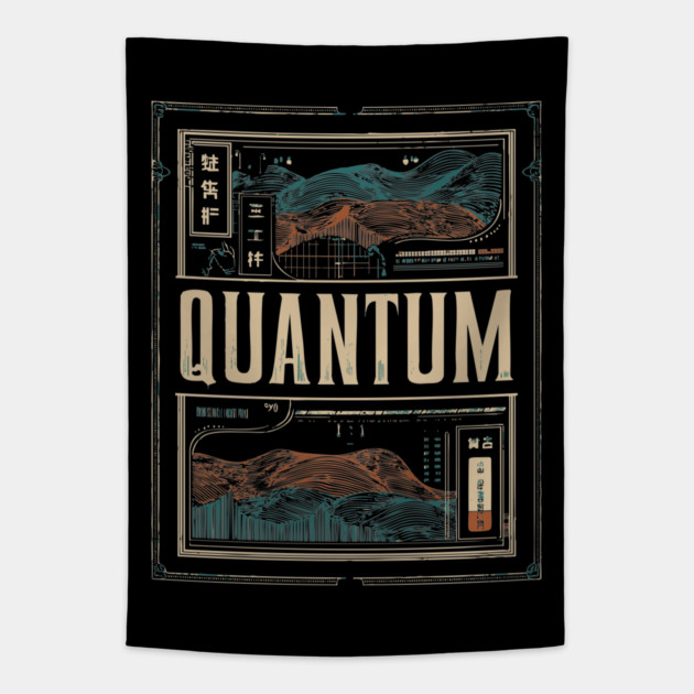 QUANTUM – Abstract Time & Identity Concept Poster Tapestry by TuncGK