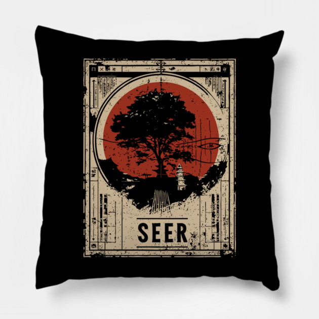 SEER – Futuristic Vision & Urban Prophet Poster Pillow by TuncGK