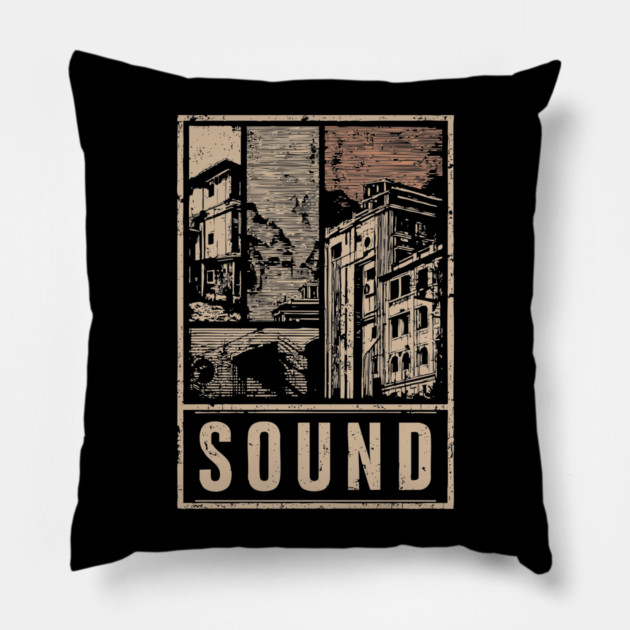SOUND – Urban Silence & Resonance Poster Pillow by TuncGK