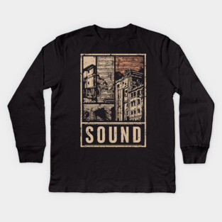 SOUND – Urban Silence & Resonance Poster Kids Long Sleeve T-Shirt