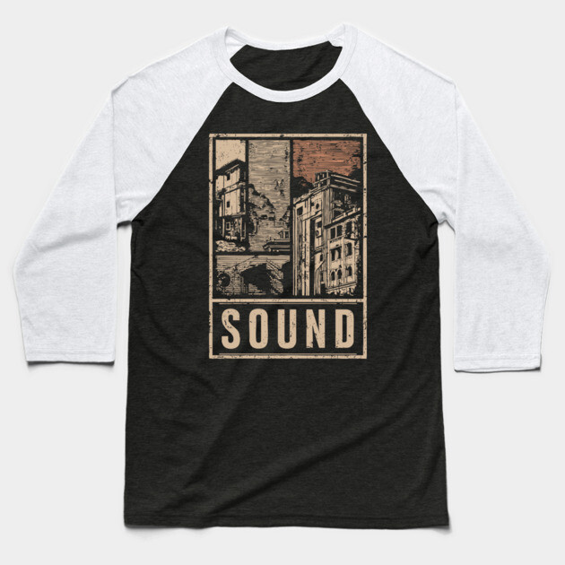 SOUND – Urban Silence & Resonance Poster Baseball T-Shirt by TuncGK