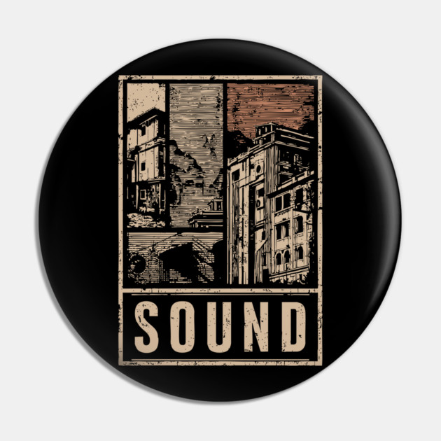 SOUND – Urban Silence & Resonance Poster Pin by TuncGK