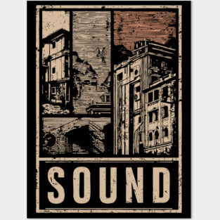 SOUND – Urban Silence & Resonance Poster Posters and Art