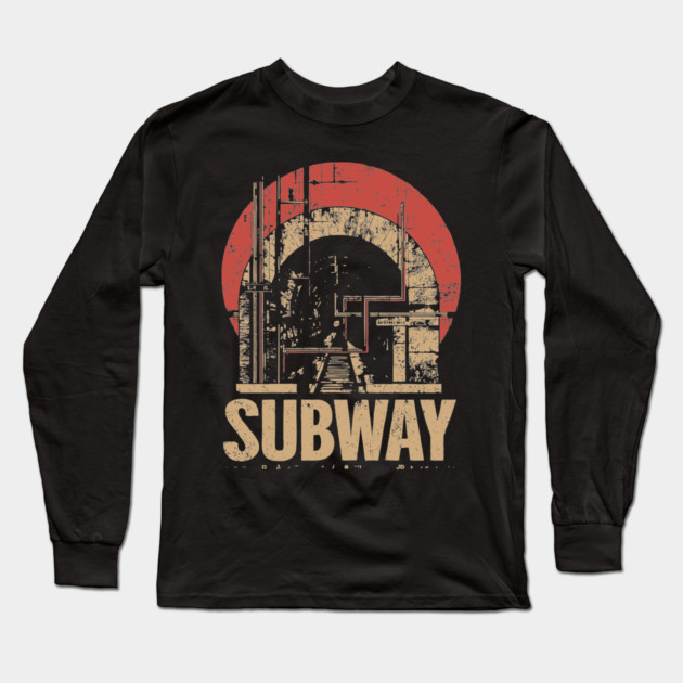 SUBWAY – Urban Transit Solitude Poster Long Sleeve T-Shirt by TuncGK