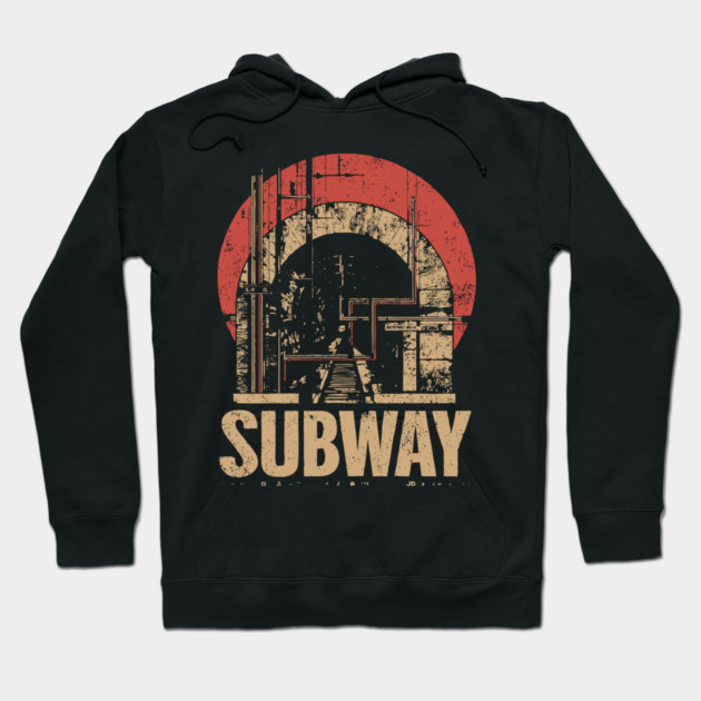 SUBWAY – Urban Transit Solitude Poster Hoodie by TuncGK