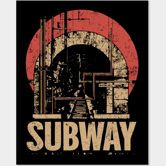 SUBWAY – Urban Transit Solitude Poster Wall Art by TuncGK