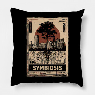 SYMBIOSIS – Futuristic Duality & Connection Poster Pillow