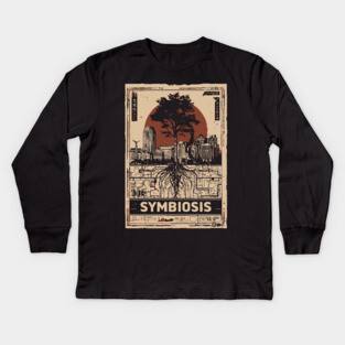 SYMBIOSIS – Futuristic Duality & Connection Poster Kids Long Sleeve T-Shirt
