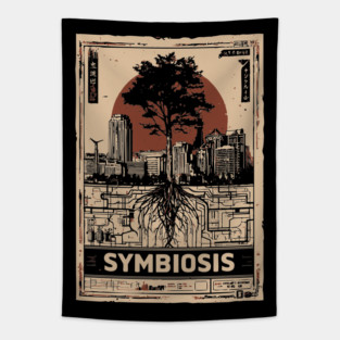 SYMBIOSIS – Futuristic Duality & Connection Poster Tapestry
