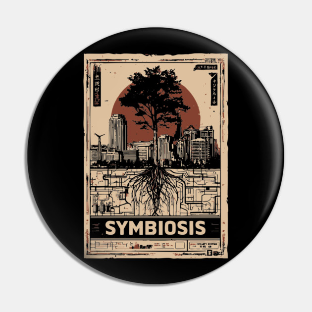 SYMBIOSIS – Futuristic Duality & Connection Poster Pin by TuncGK