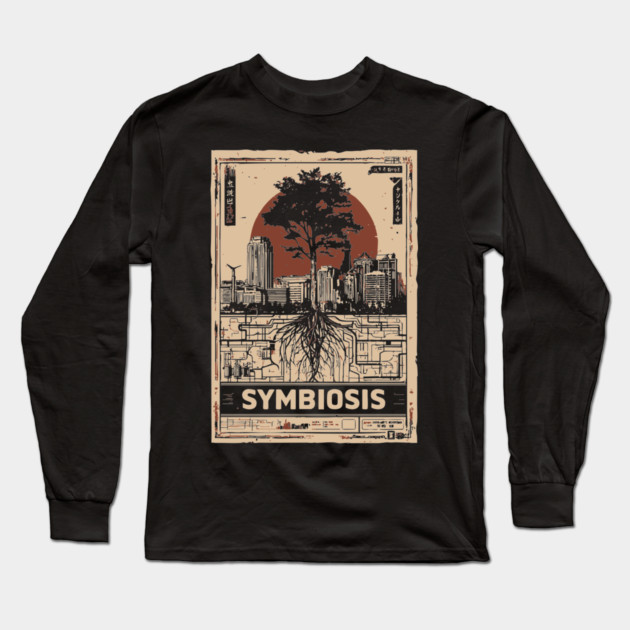 SYMBIOSIS – Futuristic Duality & Connection Poster Long Sleeve T-Shirt by TuncGK