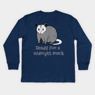 Midnight Snack Possum – Chaos Critter Kids Long Sleeve T-Shirt