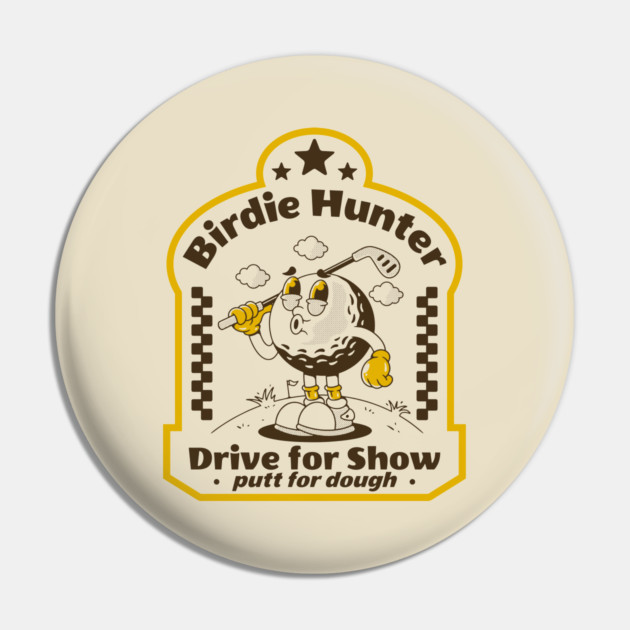 Birdie Hunter. Retro golf character Pin by adipra std