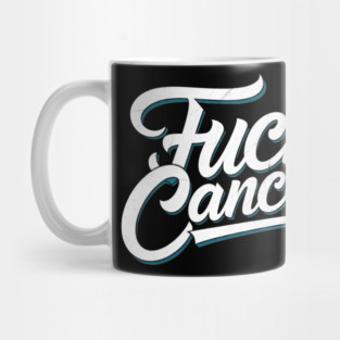 funny fuck ovarian cancer teal ribbon gift cancer survivor Mug