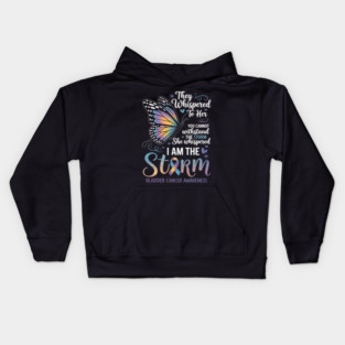 I am the storm Bladder Cancer Awareness Butterfly Kids Hoodie