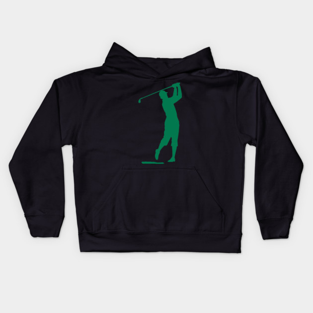Swing King Classic Golfer Silhouette Kids Hoodie by DonWillisJrArt
