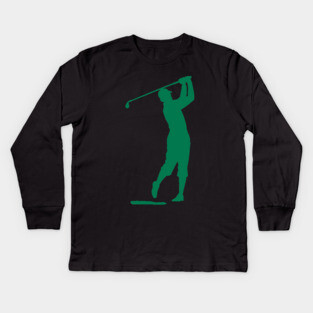 Swing King Classic Golfer Silhouette Kids Long Sleeve T-Shirt