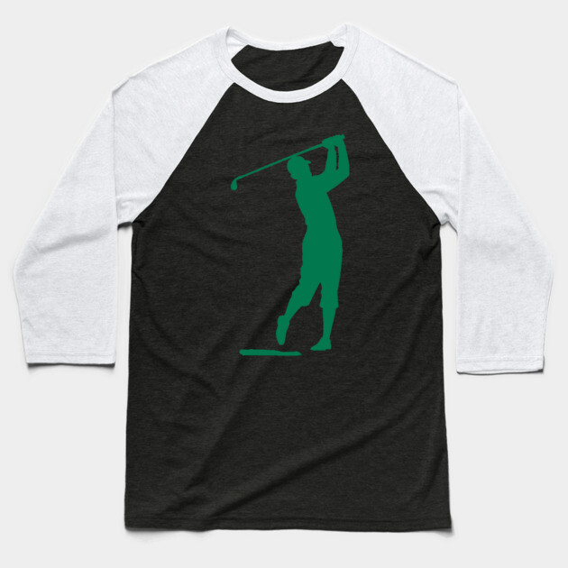 Swing King Classic Golfer Silhouette Baseball T-Shirt by DonWillisJrArt