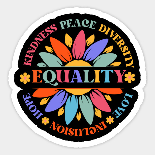 World Peace Equality Sunflower Retro Magnet by The WYLD Tribe