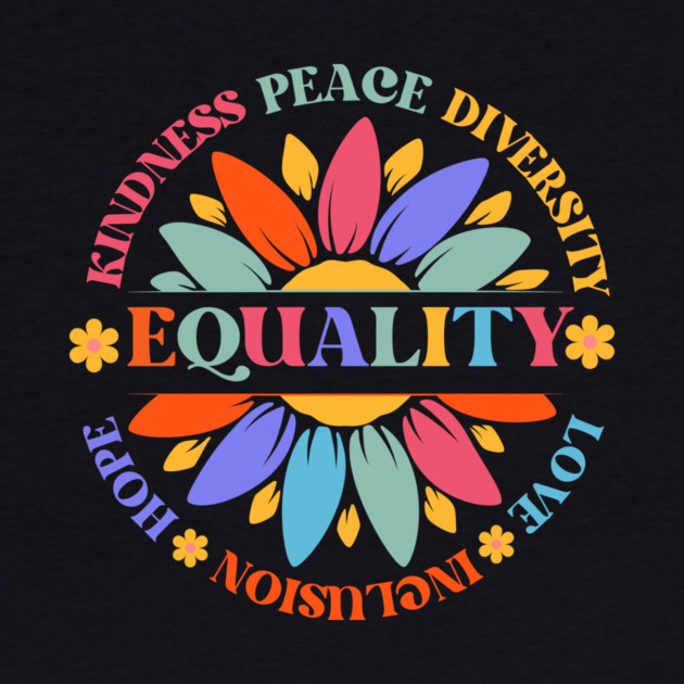 World Peace Equality Sunflower Retro by The WYLD Tribe