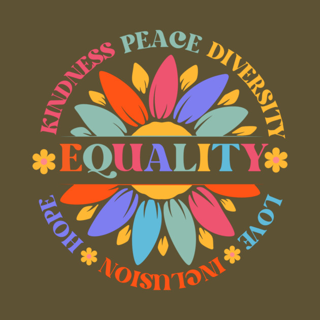 World Peace Equality Sunflower Retro by The WYLD Tribe